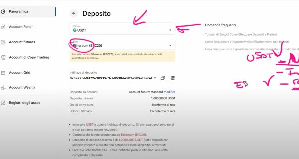 Ricevere ed Inviare Cripto